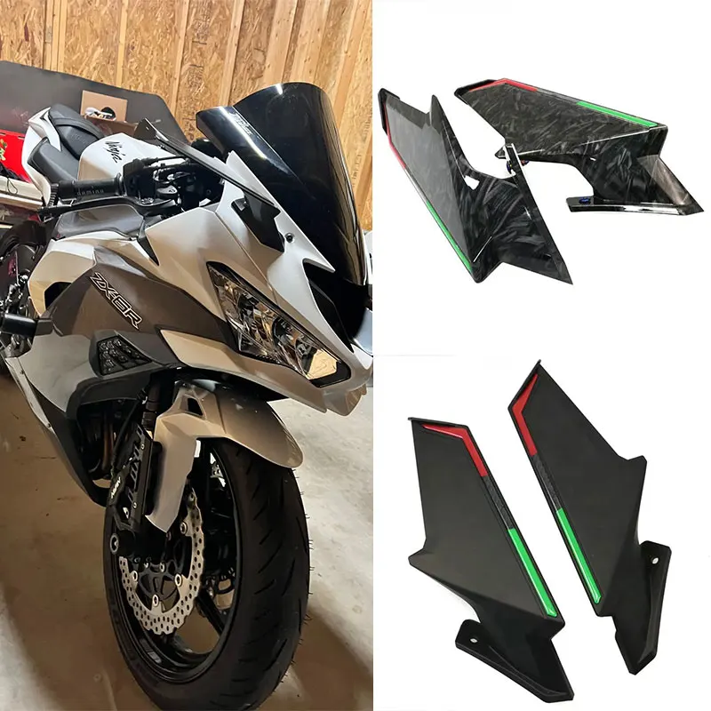 

For Kawasaki Ninja ZX6R 400 650 1000 250 ZX10R ZX-6R 636 Motorcycle Front Winglets Aerodynamic Side Wings Racing Spoiler Fairing