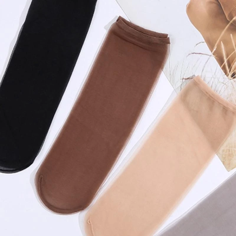 

Q22D Casual Breathable Short Stocking Dots Ultra-Thin Crystal Silk Color Snag-proof Silk Sock for Women Summer Daily