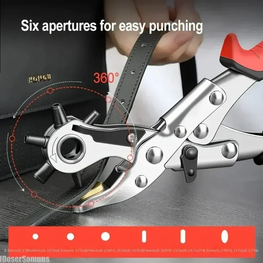 Picture 4: Punching Tool Belt Hole Puncher Crafts Tool Leather Hole Punch Leather Tools Puncher Carbon Steel Multifunctional Ordinary Belt