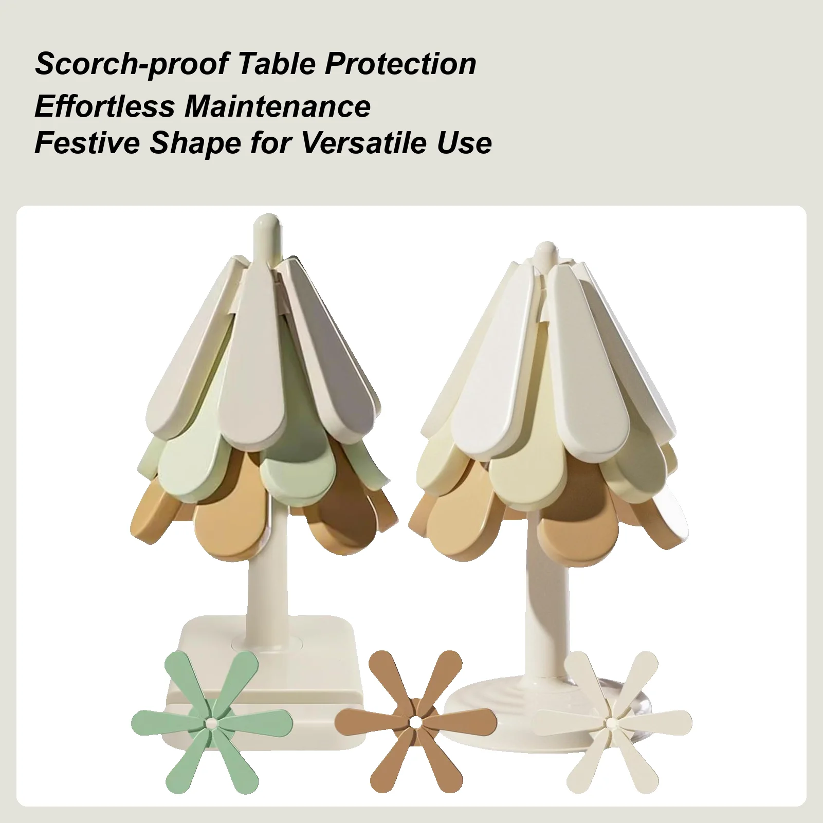 

Trivets for Hot Dishes Waterproof Tree Shape Trivets Heat-Resistant Silicone Tree Shape Coasters for Dining Table Stove Living
