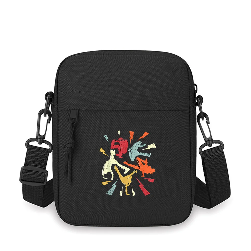 Dancers acción poses y relámpago diseño hombres bolso cruzado un solo hombro mujeres dibujos animados Anime película diseño de impresión Unisex