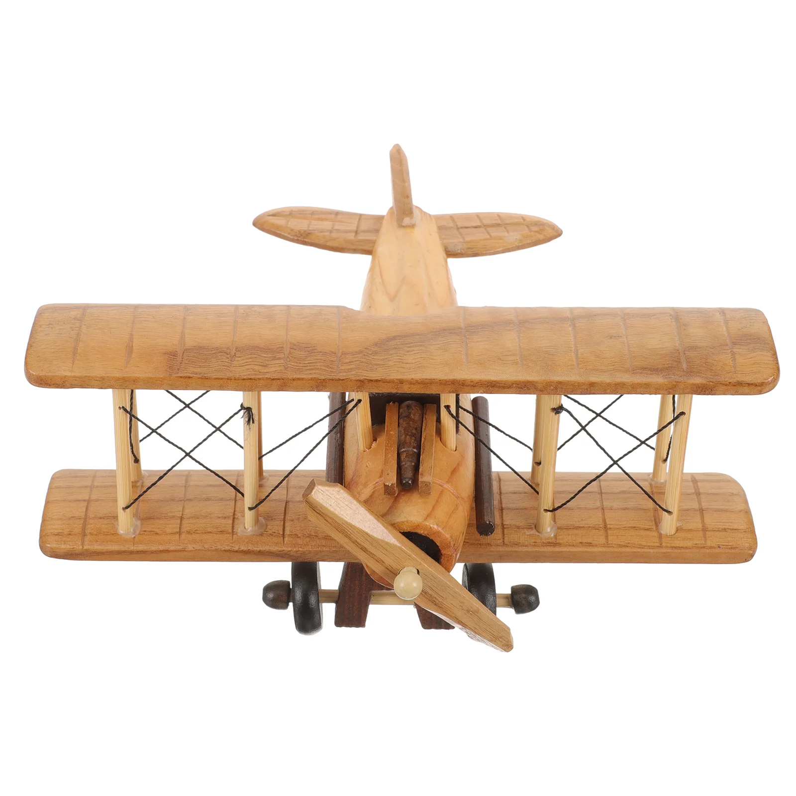 Retro Wooden Plane Ornament Crafts Airplane Model Desktop Decor Creative Vintage Toy