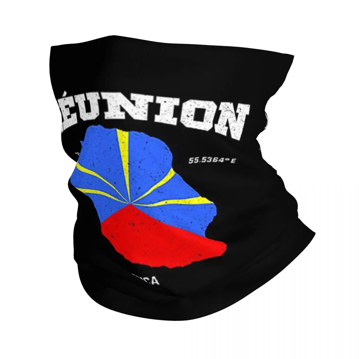 974 Reunion Island Flag Bandana Neck Gaiter Printed Magic Scarf Multi-use Headwear Running Unisex Adult Washable