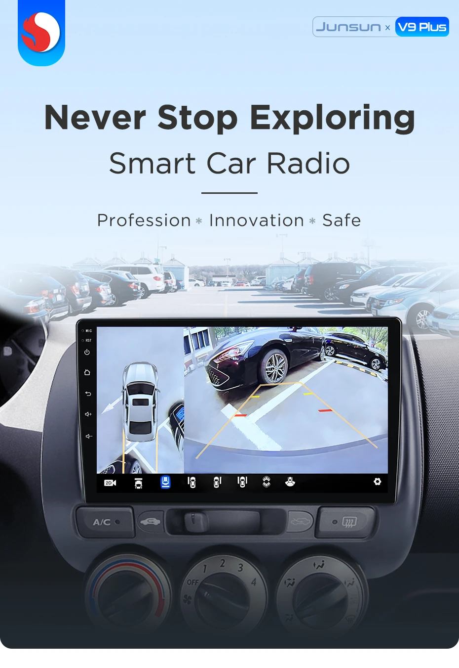 Junsun 360° ° Panorama Kamera 8-core Auto Radio Für Honda Fit Jazz 2002-2007 Drahtlose CarPlay Bildschirm Android Auto stereo GPS Navi – Detail 1