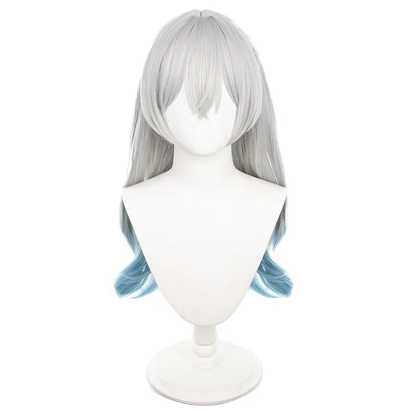 New Game Honkai: Star Rail Firefly Cosplay Wig Adult Women Long Hair Blue White Gradient Heat Resistant Synthetic Wigs Halloween