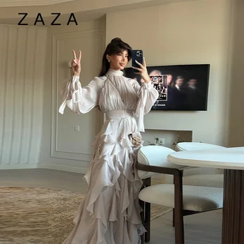 चमकदार रफल्स हेम मैक्सी ड्रेस ए लाइन लंबी आस्तीन स्लिम फिट पार्टी लॉन्ग रोब्स लेस अप लक्ज़री क्लब वेस्टिडोस 2025 लेडी समर गाउन 10 best sales महिलाओं के औपचारिक कपड़े - №1