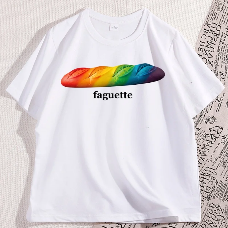 Faguette LGBT T-Shirt Men Women LGBT Pride Tee French Gay Lesbian Joke Gay Friend T Shirt Casual Short Sleeve Loose Graphic Tees