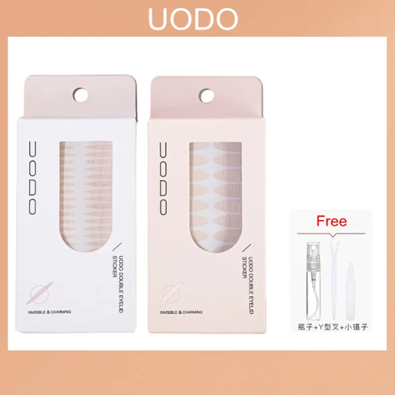 UODO cinta adhesiva para párpados dobles, pasta para párpados plegable Invisible, raya Beige transparente, herramienta de maquillaje de ojos Natural autoadhesiva, 120 Uds.