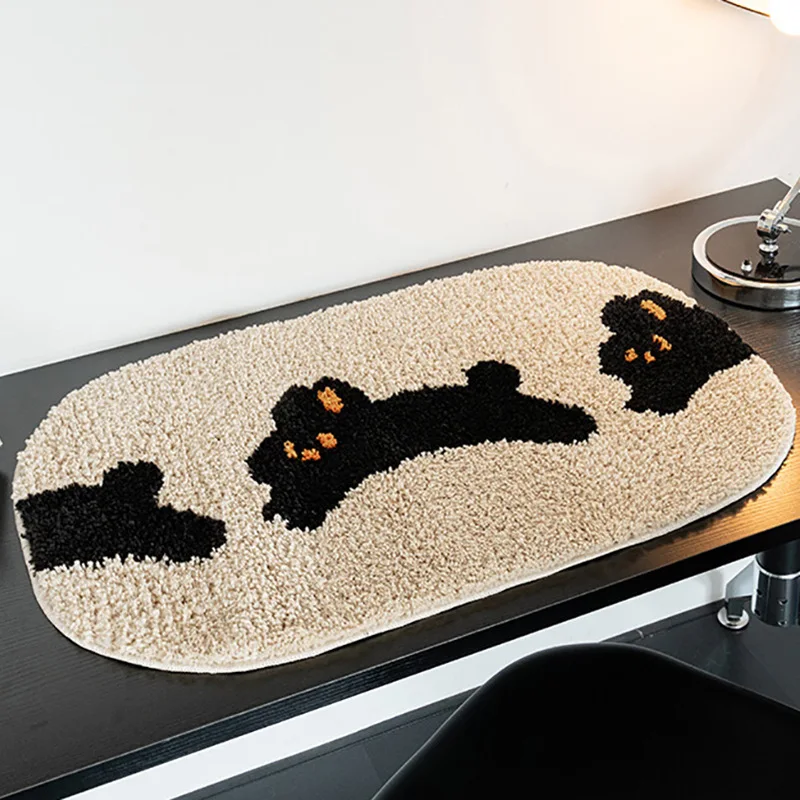 Nordic Message Bathmat Rug Soft Fluffy Tufted Rabbit Welcome Pad Floor Mat Rugs Bedroom Carpet Bath Room Living Room Home Decor