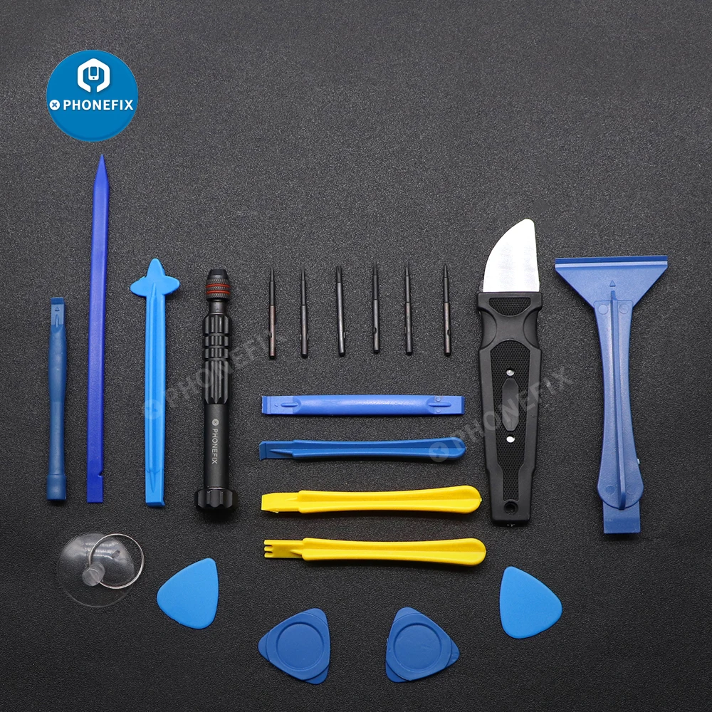 PHONEFIX-Kit de herramientas de apertura de teléfono móvil, destornillador electrónico, reparación de apertura para iPhone, IPAD, Kit de herramientas de reemplazo de pantalla de batería