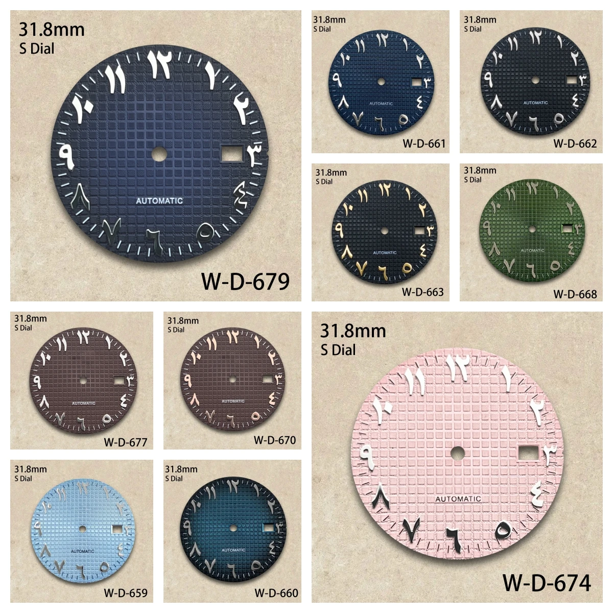 

31.8mm S Logo Arab Oak Dial Fit NH35 Automatic Movement No Luminous High-Quality Watch Modification Accessories