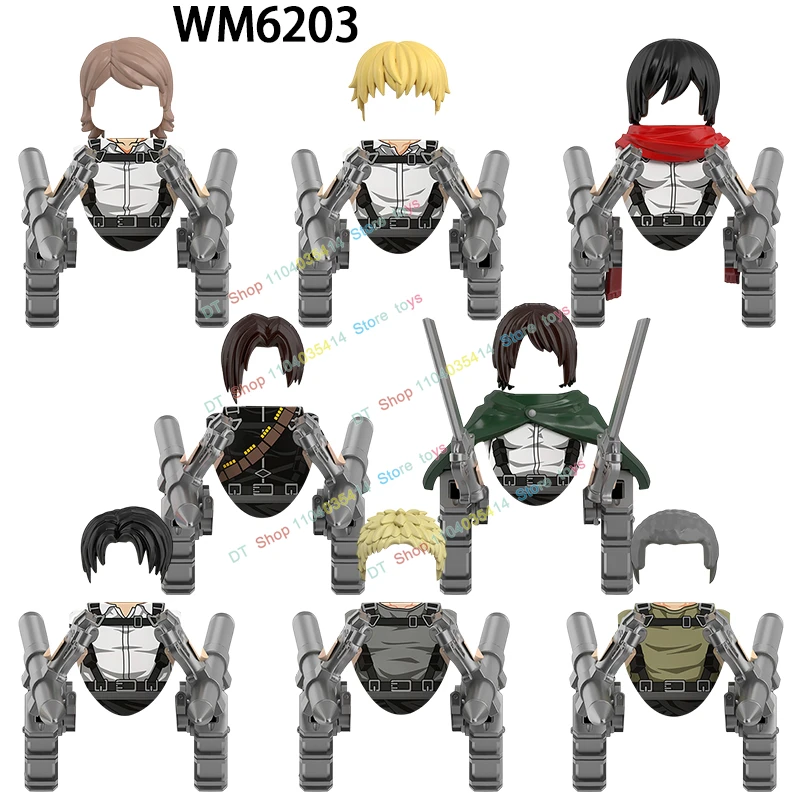 Klocki konstrukcyjne WM6203 6204 Anime Kreatywne Klocki Mini Figurki Akcji Akcesoria Modele Zabawki dla Dzieci Prezenty