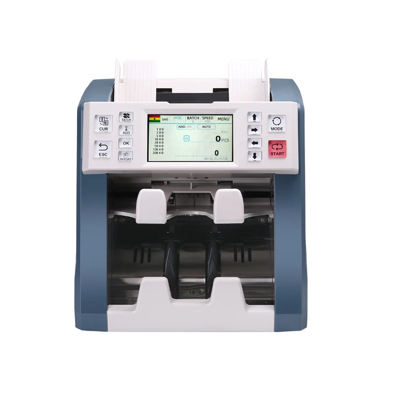 Cash Counting Machine for Bank Retail Dual CIS Money Counter Mixed Value Multi Currency Banknote Counter