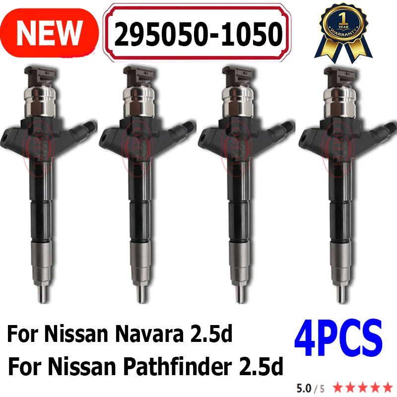 4PCS 295050-1050 2950501050 NEW DIESEL FUEL INJECTOR 295050 1050 NOZZLE For Denso Nissan NAVARA NP300 Pathfinder Armada 2.5 dCi