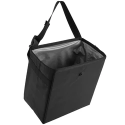 Car Interior Storage Case Trash Bin Foldable Hanging Car Trash Bag Black Universal Waterproof Garbage Bin Car Organizers Box New