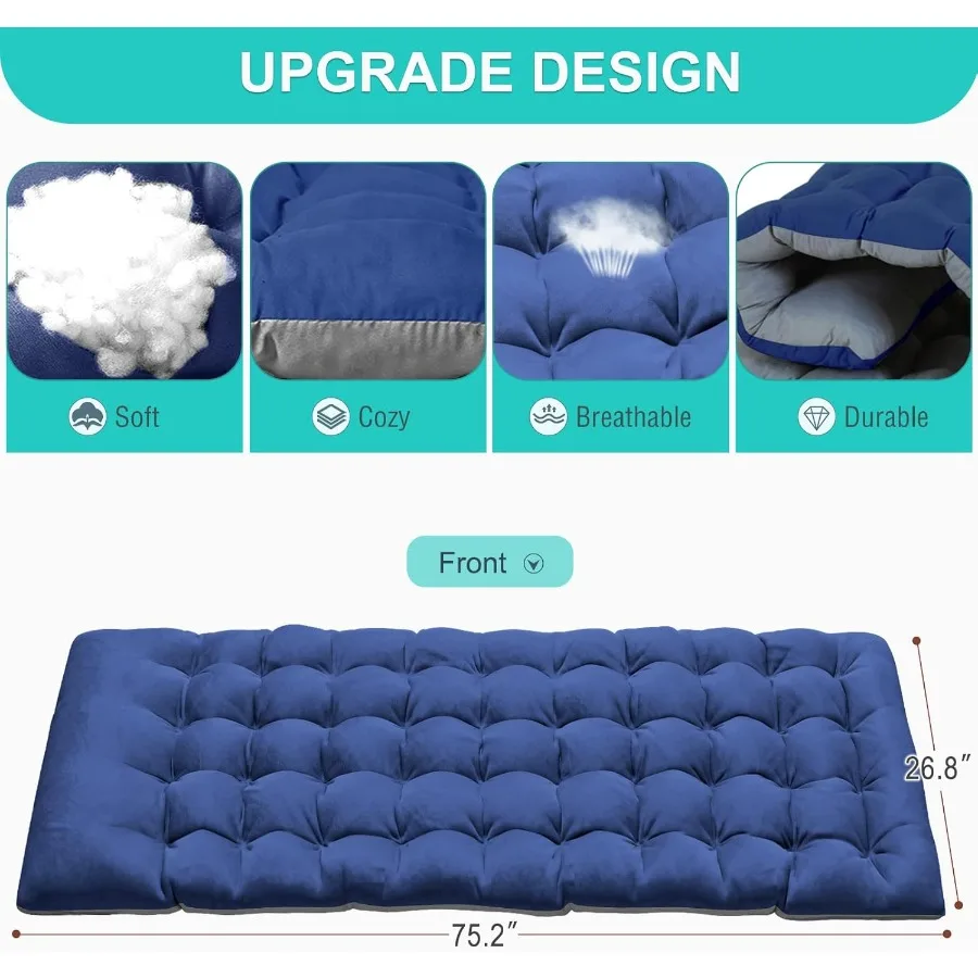 سرير تخييم قابل للطي للبالغين بطبقة مزدوجة 1200D 500 رطل سرير تحميل للنوم سرير ضيوف عالي التحمل مع حمل مرتبة