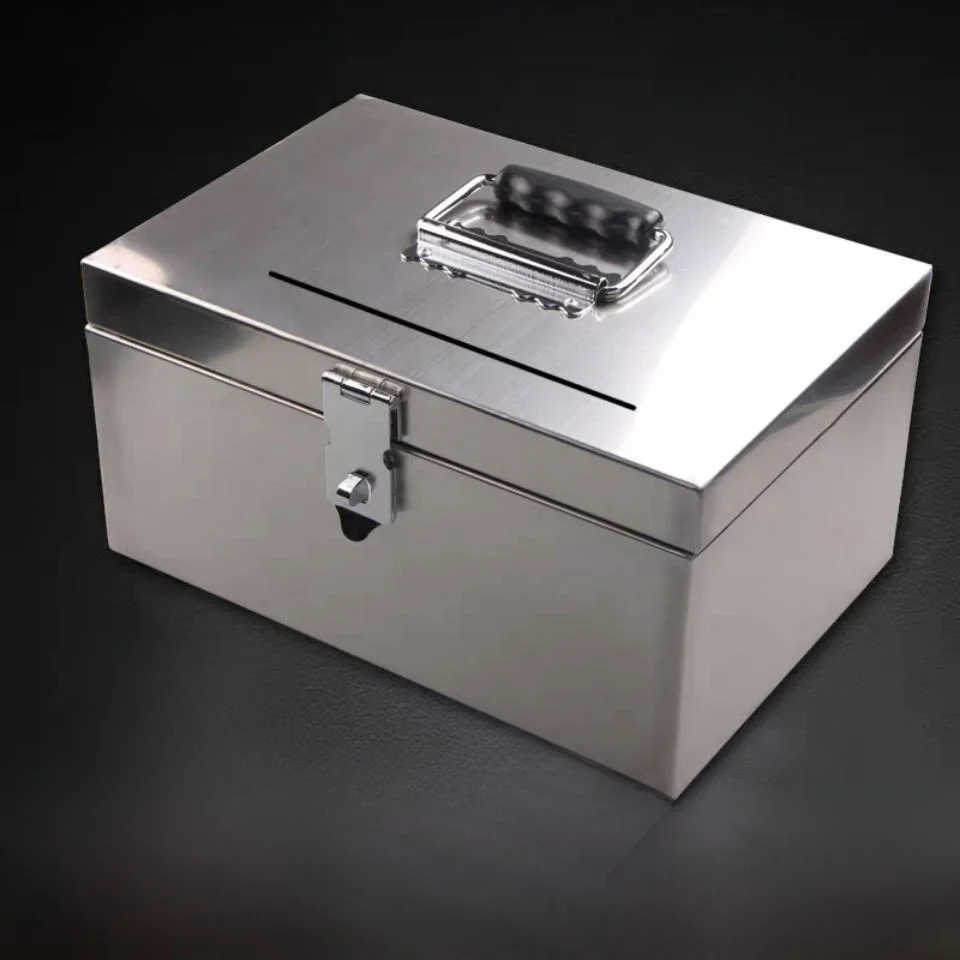 

Stainl Steel Portable Ca Box Receipt Box Storage Organizer Metal Desk Der Home Office Simple Design Cact Size