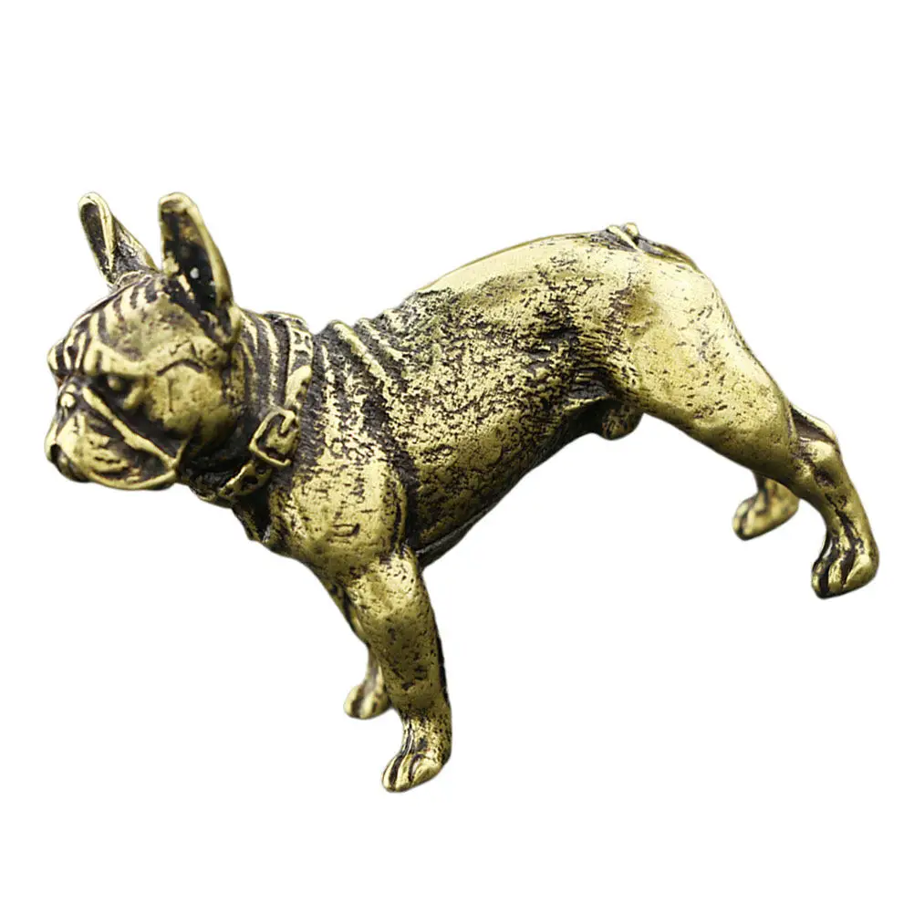 1Pcs Pitbull Brass Tea Pet Decor Desktop Adornment Tea Ceremony Ornament Exquisite Craftsmanship Bright Color