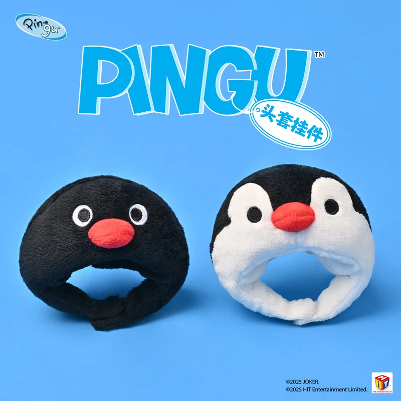 

Cartoon Pingu Penguin Headwear Plush Doll Hat Baby Outfit Birthday Keychain Bag Charm Cute Soft Toy Filled Stuffed Animal
