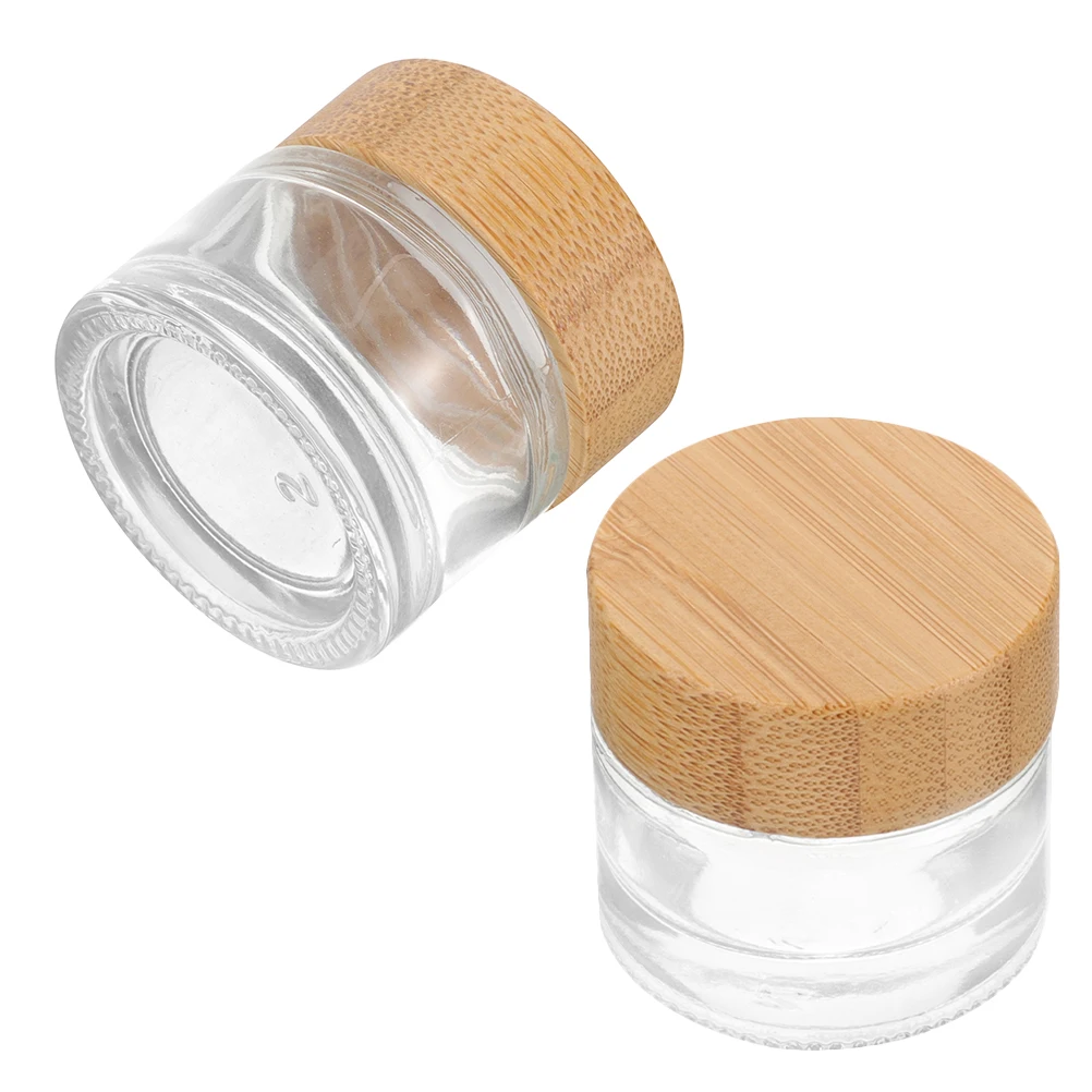 

2 pcs Empty Cream Jars Glass Containers with Lids Facial Mask Bottles Travel Sample Vial Portable Sturdy Pollution Prevention