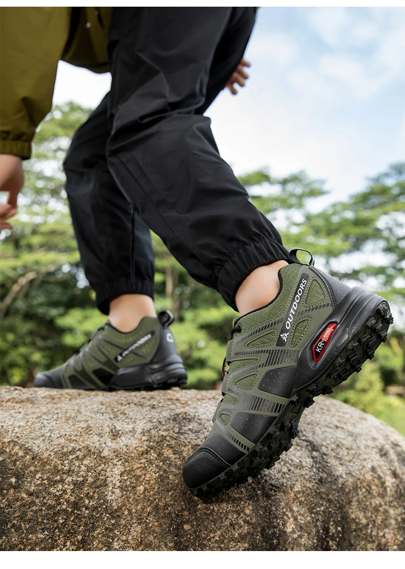 Herren Outdoor-Radschuhe, wasserdicht, rutschfest, Outdoor-Wanderschuhe, Outdoor-Taktische Trainingsschuhe, Wander- und Campingschuhe – Detail 12