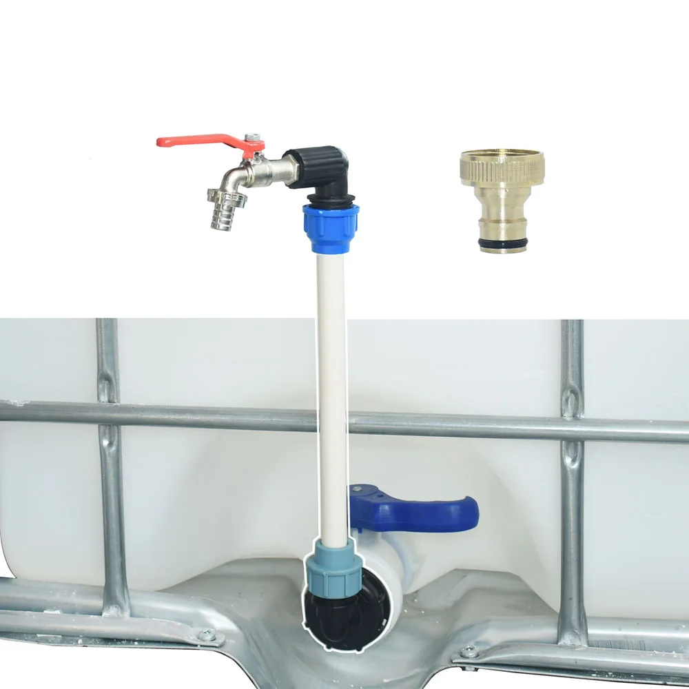 

Durable 1000L S60 IBC Tank Outlet Valve Adapter 16mm nipple 15mm hose Tap Connector Water Buckets