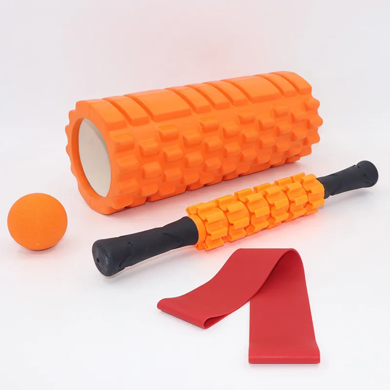 33cm mesh Wolf tooth yoga post massage stick fascia ball set hollow foam shaft Yoga shaft combination