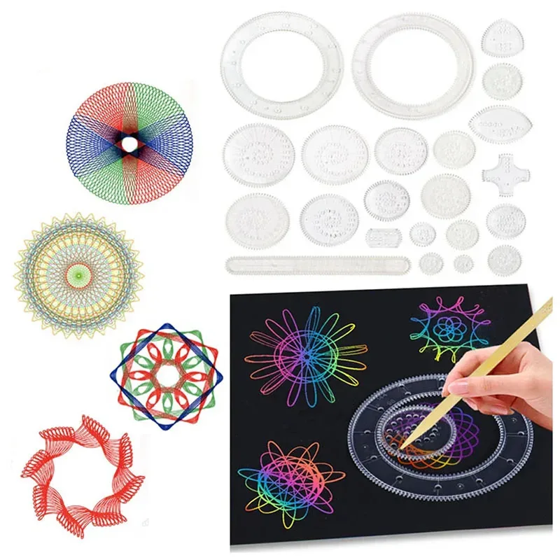Spirograph Drawing Kit - Interlocking Gears & Wheels Set, Creative Geometric Art Toy for Kids Educational Gift