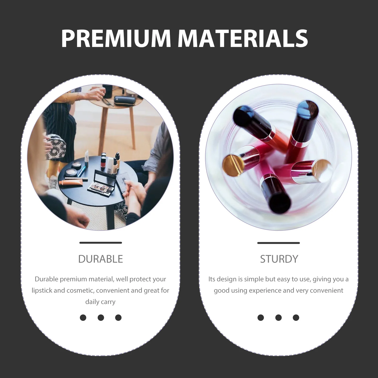 

Compact Lipstick Holder Case with Mirror Portable Makeup Organizer for Women Stylish Lip Gloss Storage Pouch Travel Essential