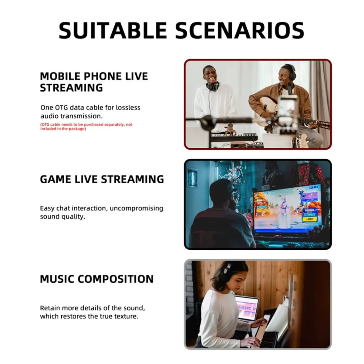 NEW GBA Mini Sound Card Microphone Sound Card Bluetooth OTG Function for Computer Singin Stage Live Streaming Red