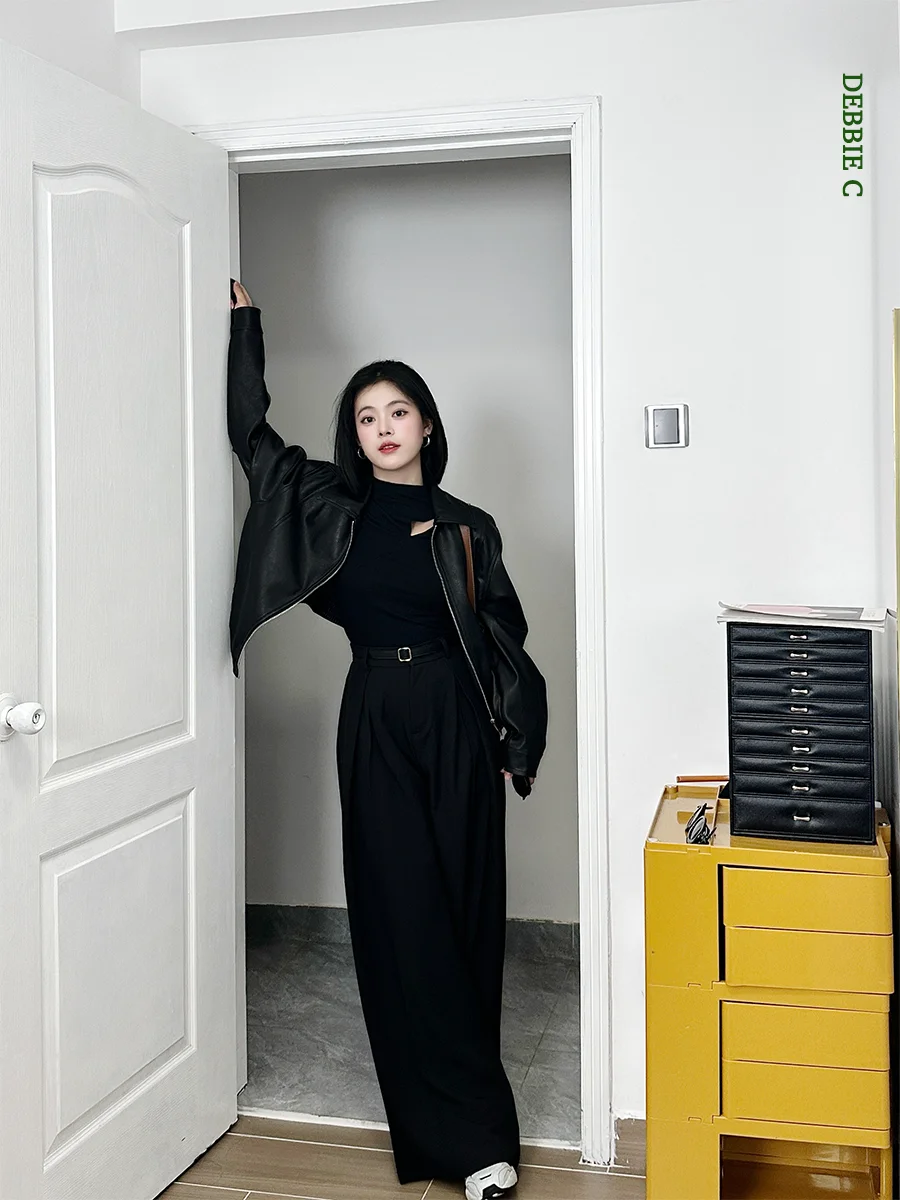 

Женские брюки Debbie C Gentleman Bla: простые, универсальные, с высокой талией, струящиеся, широкие, для офиса и повседневной носки, длинные