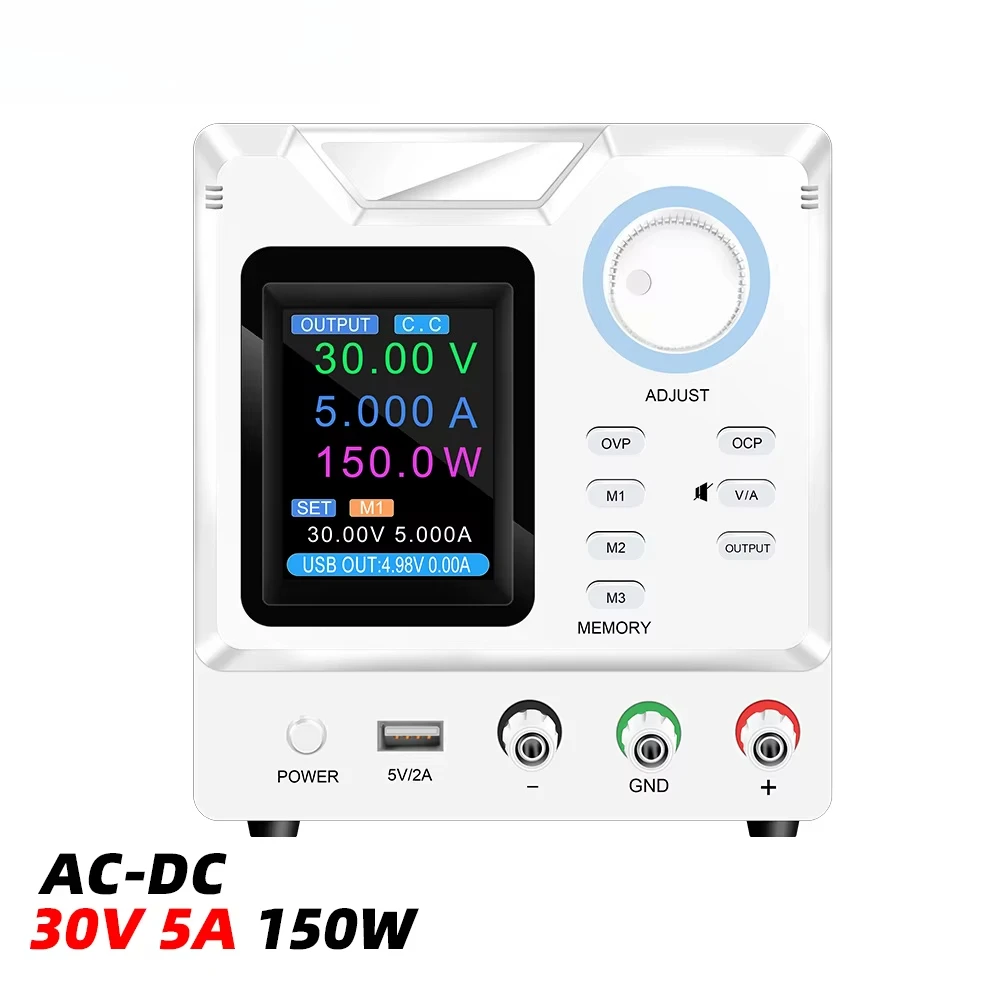 SPPS-D305S 150W 30V 5A Laboratory DC Power Supply with USB Output Display OCP/OVP for 12V 24V Universal Battery Charge