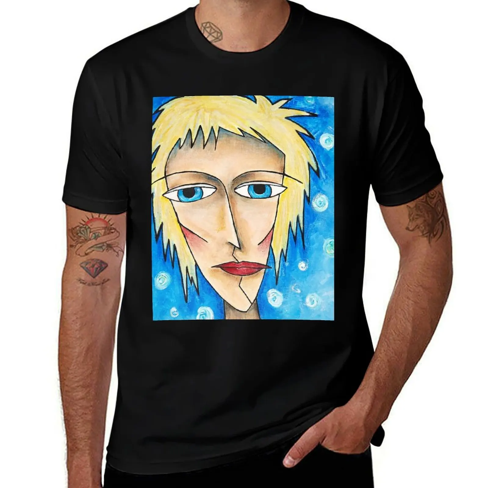 

Abstract female portrait Blue Harmony T-Shirt g man t shirts for men t shirts for man graphic funny t shirts designer T-shirt