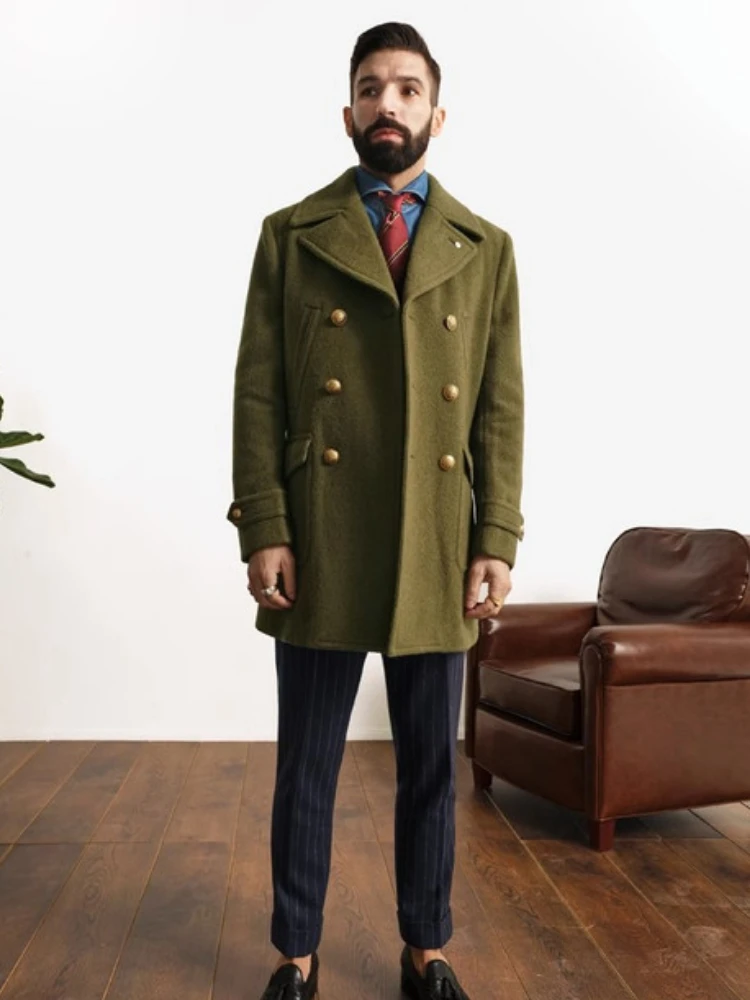 Luxury Brand Men Overcoat Wool Coats Jacket Double-breasted Windbreaker Slim Coat Trend Solid Outerwear Mens Coat Design New