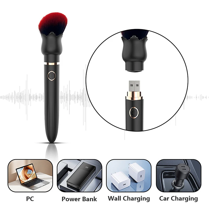 

1Pcs Electric Cosmetic Brush Foundation Blush Loose Powder Brush Beauty Tools Washable Vibration Rechargeable Makeup Brush Tools