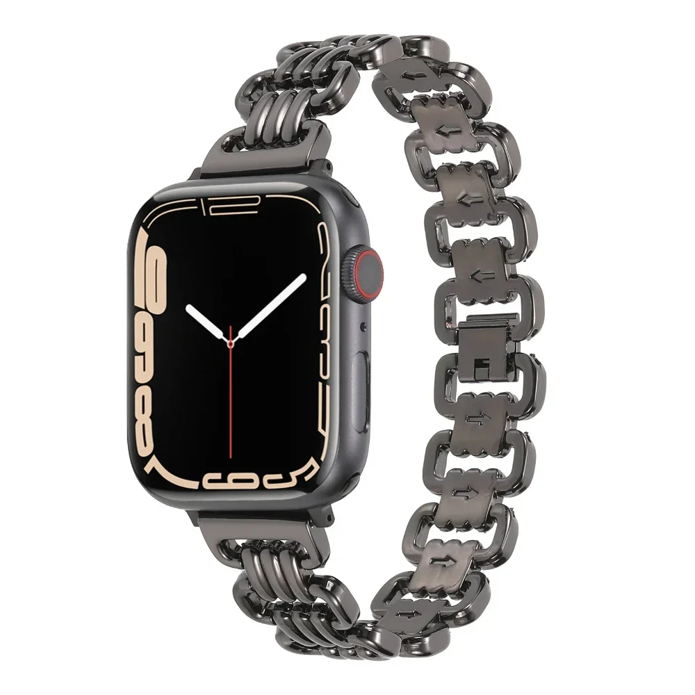 Correa de acero inoxidable para Apple Watch, pulsera de Metal para iWatch Ultra 10, 9, 8, 7, 6, 5, 4, SE, 49mm, 45mm, 41mm, 44mm, 46mm, 42mm