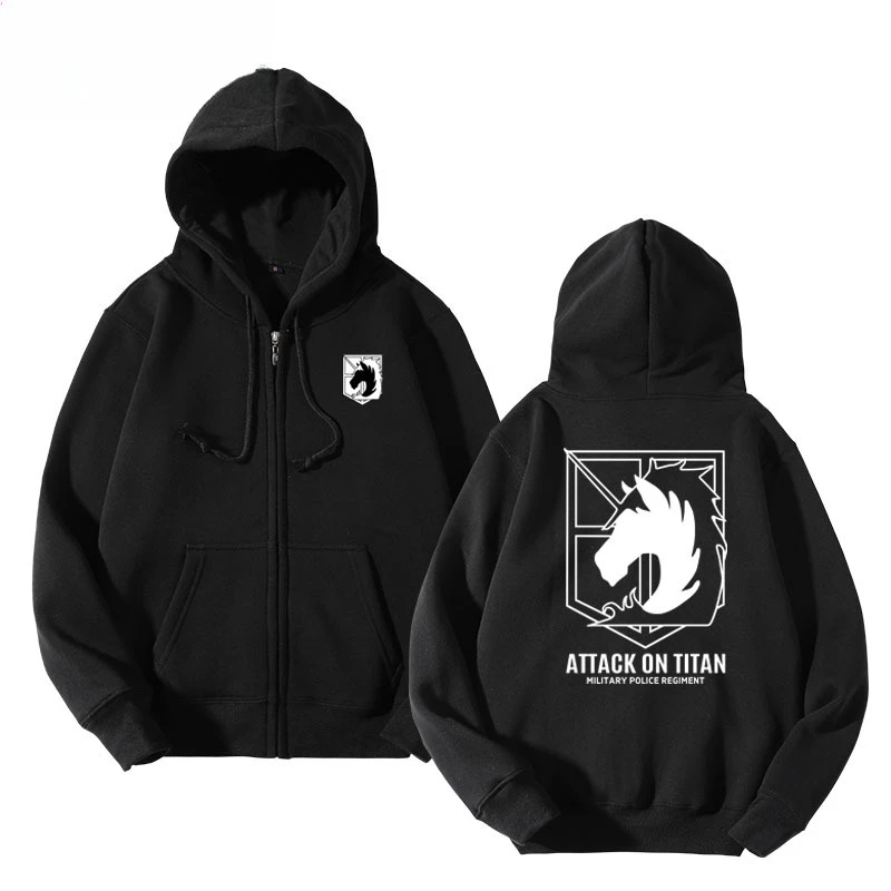 

Attack on Titan Zipper Hoodie 2025 Autumn/Winter New Anime Printed Japanese Harajuku Men's Casual Loose Sweater Top