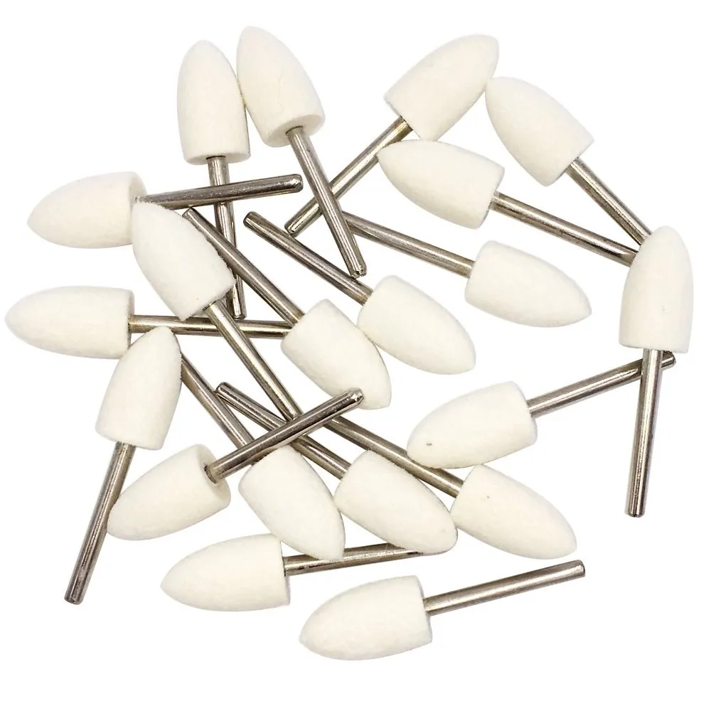 10Pcs Wollfilz Montiert Polieren Polieren Rad Schleifen Kopf Filz für Polieren Rad Dremel Mold Bohrer Dreh Werkzeug