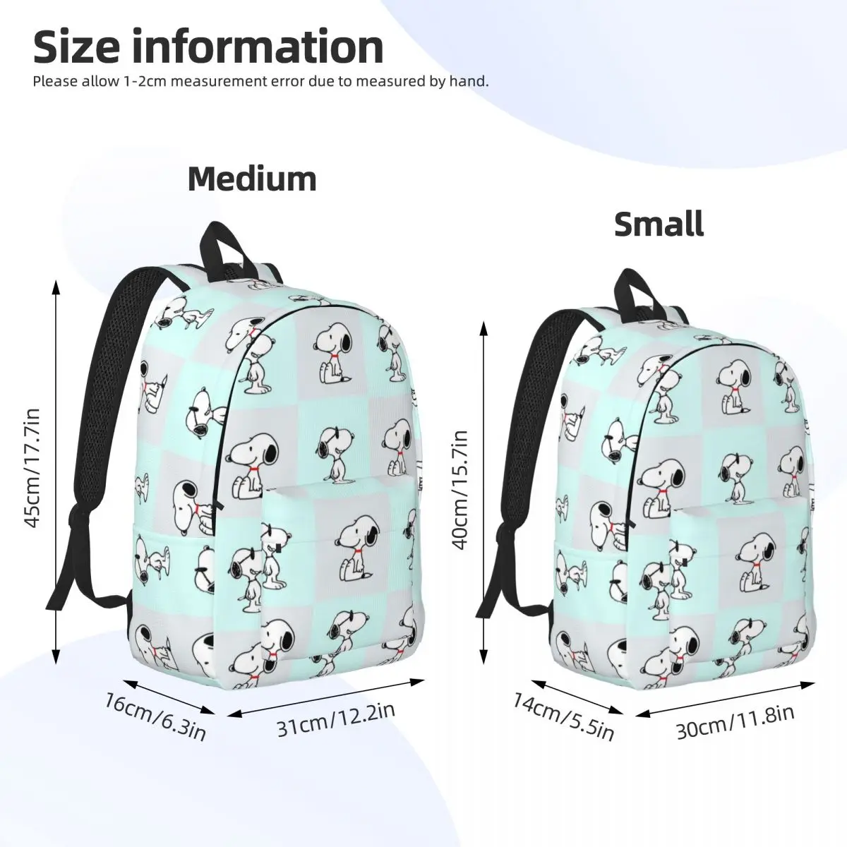 Moda Patterned Mochila Leve, New School Bag, Print Pattern, 15.7 ", 17.7"