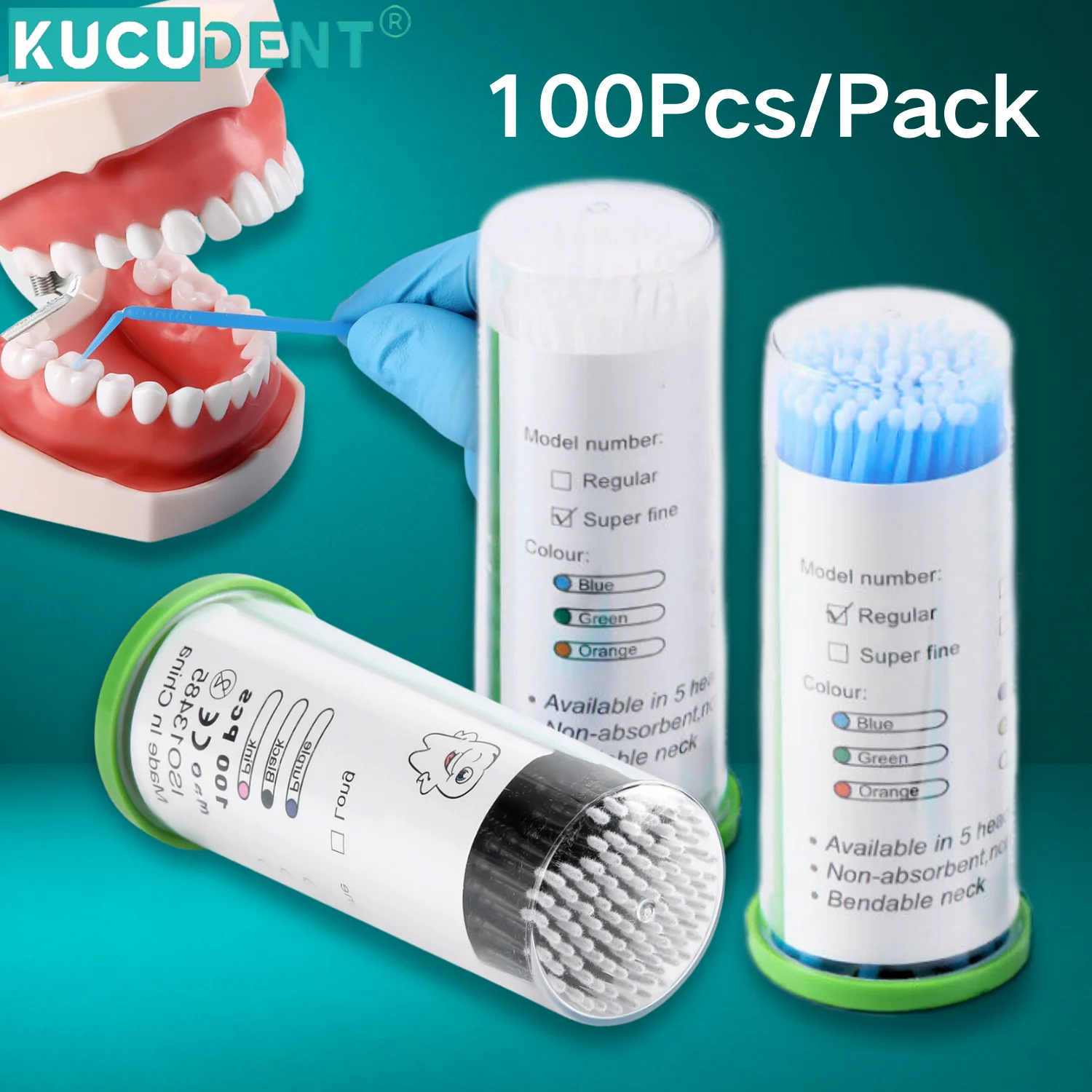 

100 шт./бочки, одноразовые аппликаторы для стоматологической микрокисти, насадки для чистки микрокистей 1,2 1,5 2,0 2,5 мм, инструмент для удлинения Odontologia