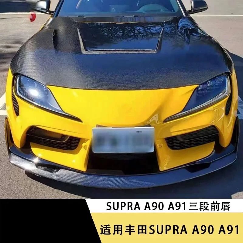 applicable toToyota Bull Demon King SUPRA A90 A91 Carbon Fiber Front Lip Three-Stage Front Shovel Chin Diffuser