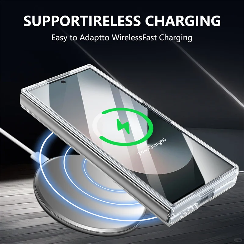 Etui magnetyczne na telefon Samsung Galaxy Z Fold 7 6 5 4 3, wysoce przezroczyste PC, folia ochronna na ekran Magsafe, odporne na wstrząsy