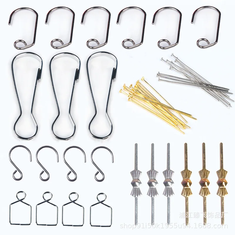 Camal 50pcs Pin Hook Lighting Material For Crystal Suncather Part DIY Glass Pendant Accessories Connecting and Hanging Connector