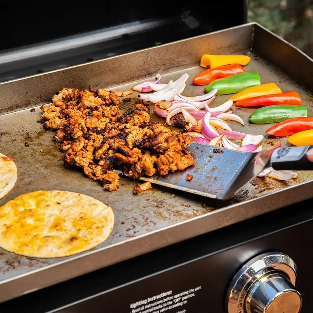 Gas Griddle, 2 Burner with Folding Legs, Black