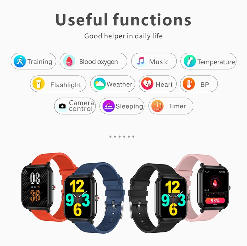 Original 5ATM Swim Smart Watch Body Temperature Monitor Music Control Sport Waterproof Smart Watch for Men Women Smartphone 2024