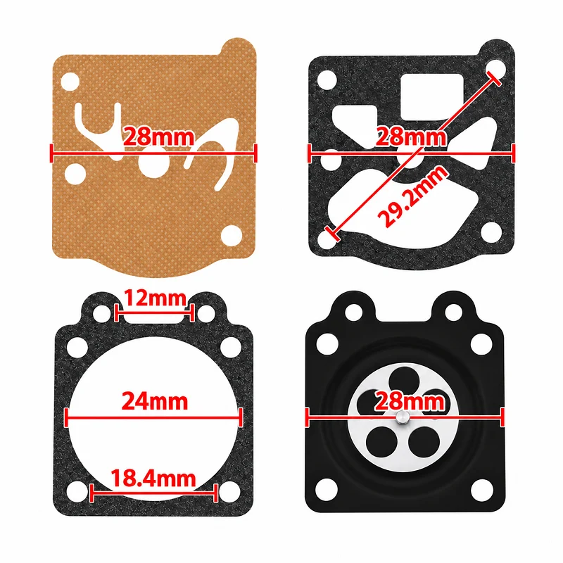 1/2/5/10 Sets 4PCS Carburetor Diaphragm Gasket Repair Kit for 4500 5200 5800 MS230 MS250 Replacement Parts