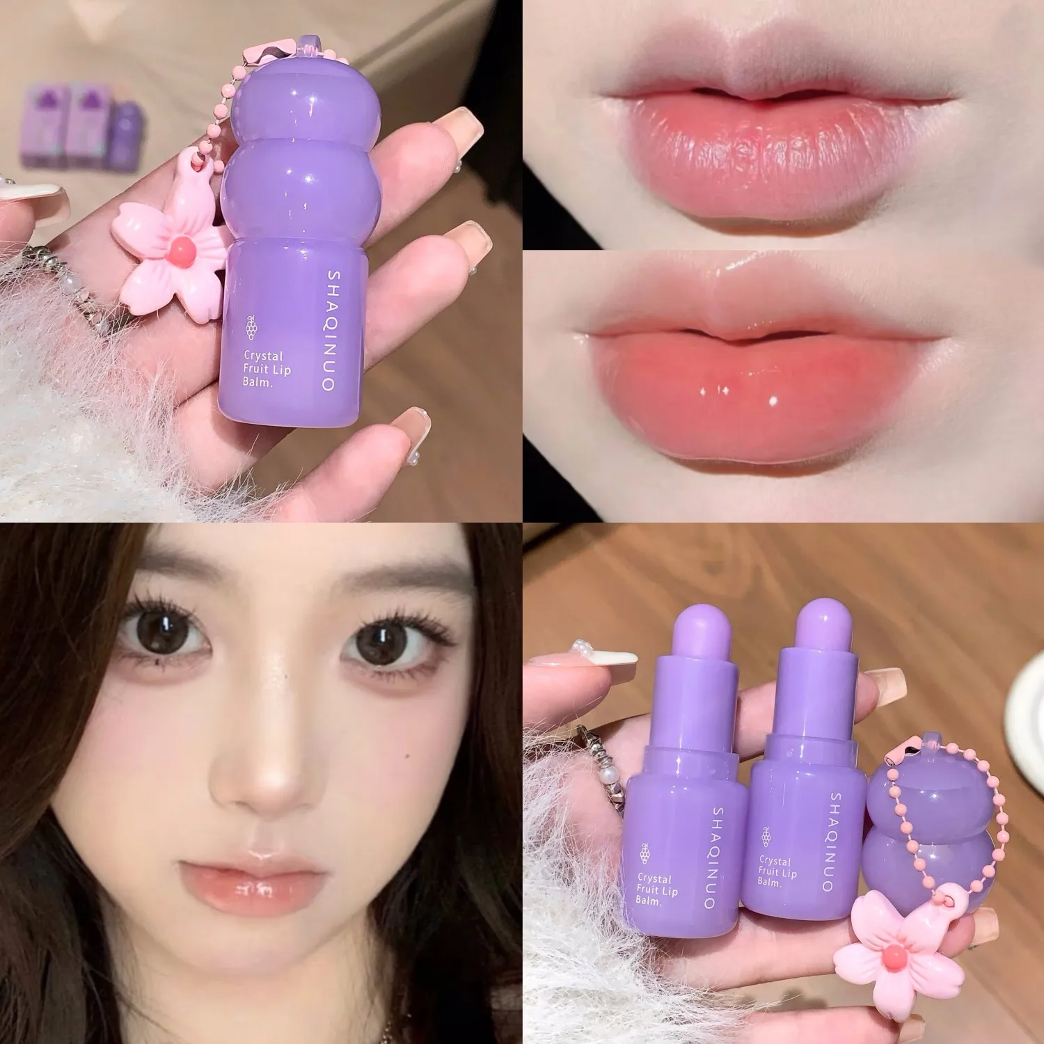 Donkerkersenfruit Lippenbalsem Hydrateert Paarsroze Getinte Lippenstift Langdurige Voedende Lippenpomade Transparante Lipverzorging