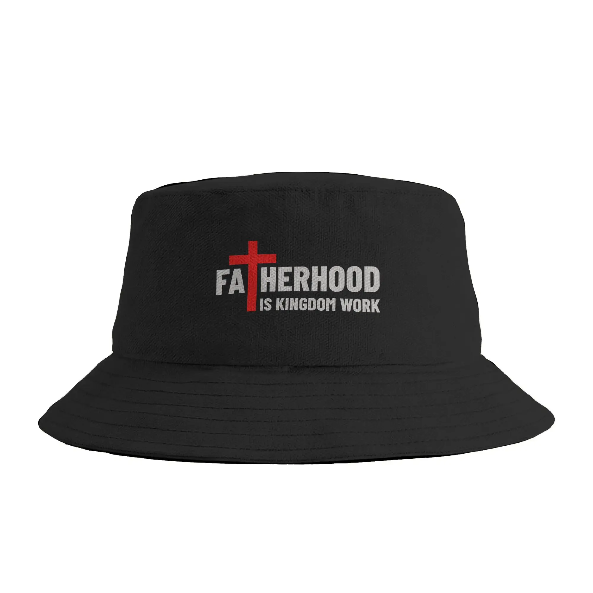 Blessed Dad Fatherhood Is Kingdom Work Faith Christian Dad Bucket Hat Hawaii Fisherman Caps Atmungsaktive Reise- und Wander-Sonnenhüte