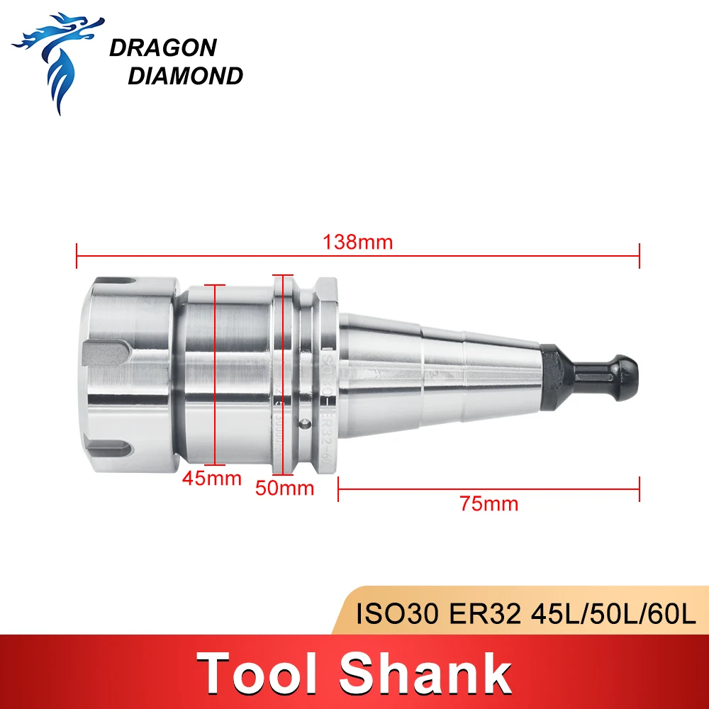 1pc ISO30 ER32 45L 50L 60L high precision balanced woodworing tool holder collet chuck anti rust for CNC lathe machine milling