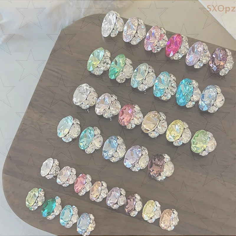 

5 шт. 6*8 мм стеклянные подушки свободные стразы Pointback дизайн ногтей клейкие аксессуары кристаллы DIY камни для изготовления ювелирных изделий